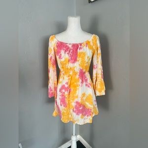 FEATHERS TIE DYE DRESS size M